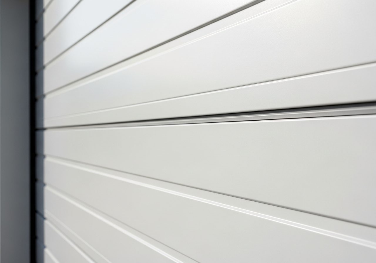 Détail des lames d'une porte de garage aluminium