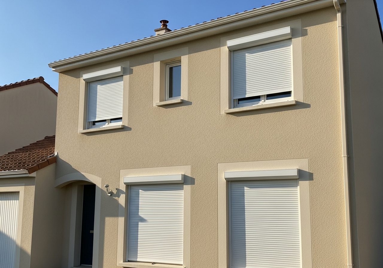 Volets roulants assortis à la façade d'une maison
